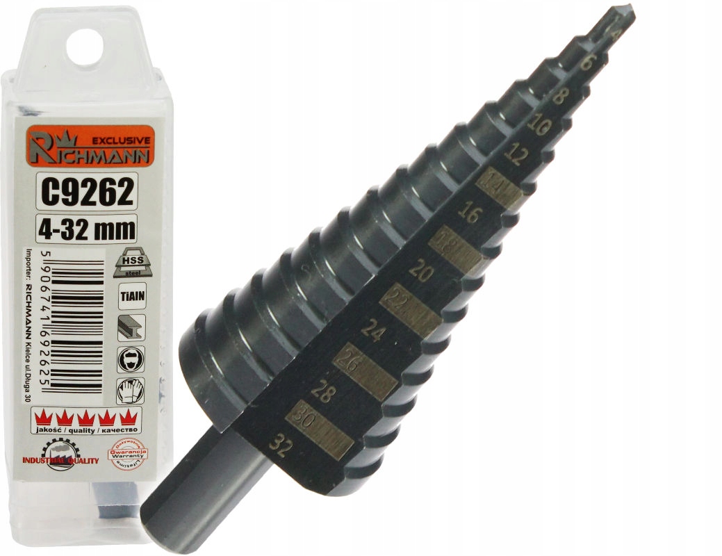 

Wiertło Stopniowe 4-32MM Do Metalu C9262 Richmann