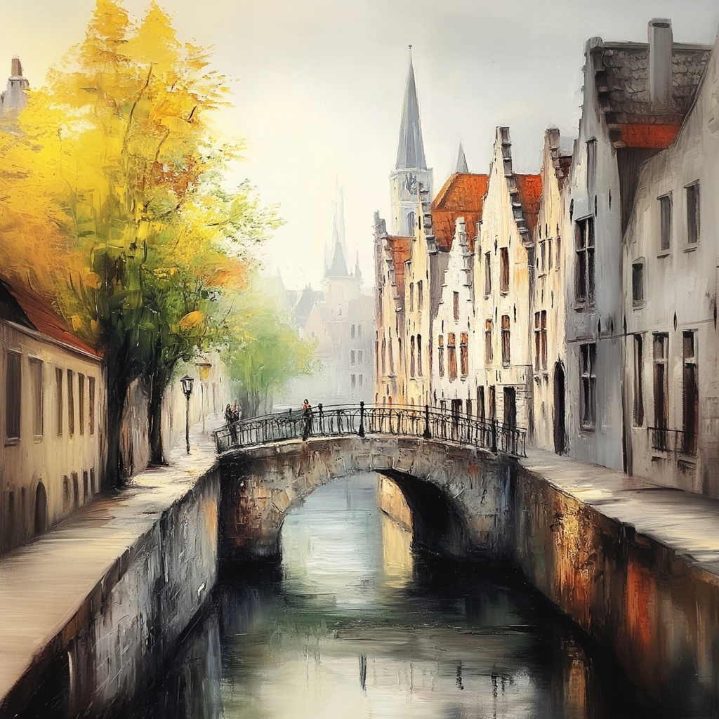Obraz Na Plátně Canvas Město Staré Město Památka Belgie Gandawa Mlha 80x80
