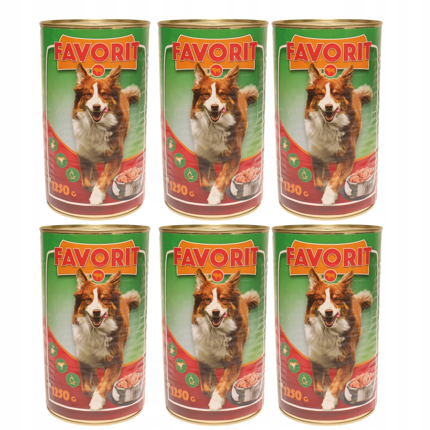 Levně Favorit krmivo mokré pro psa hovězí 6 x 1250g