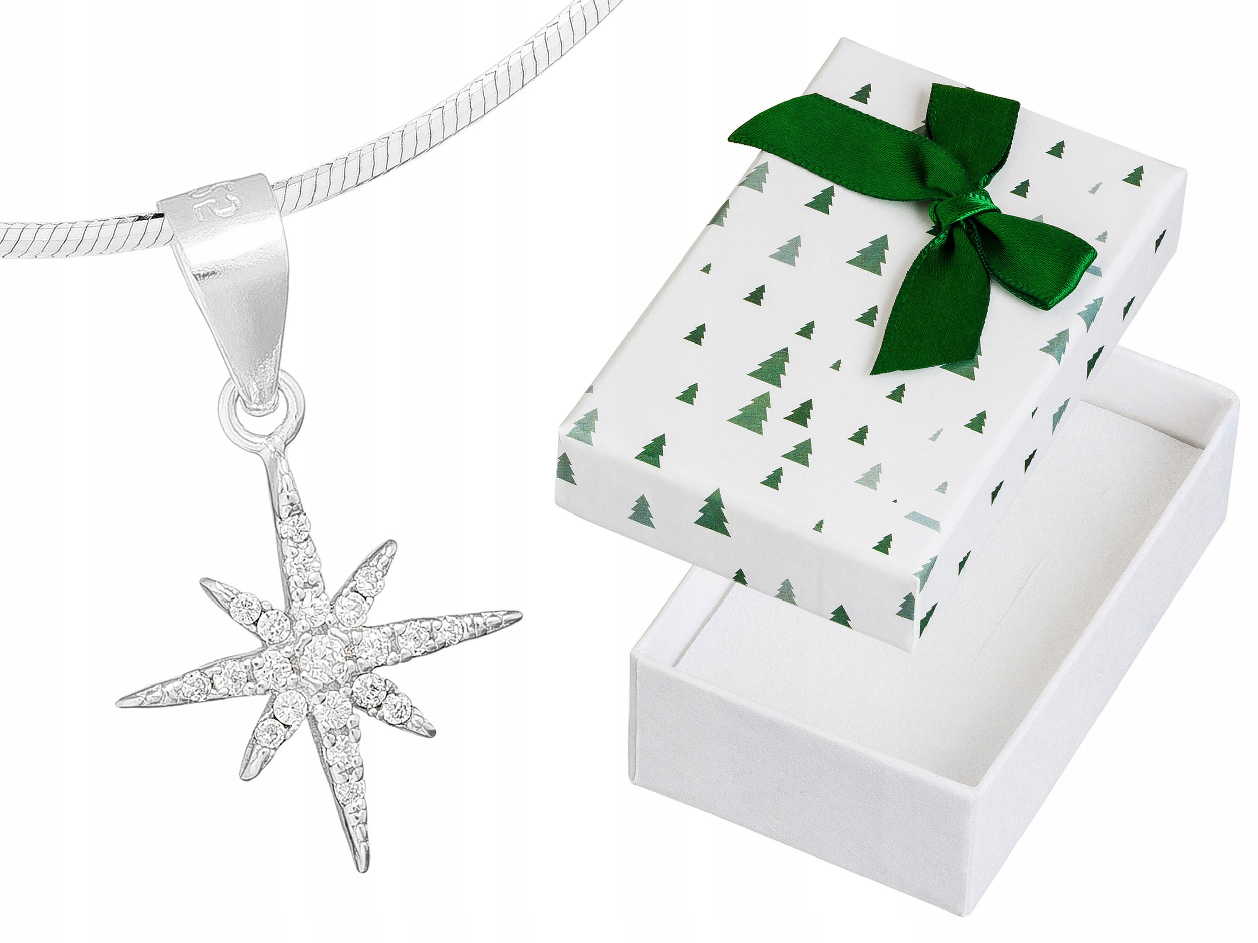 Krátký Stříbrný Dámský Náhrdelník Malá Hvězdička se Zirkony Choker Stříbro 40