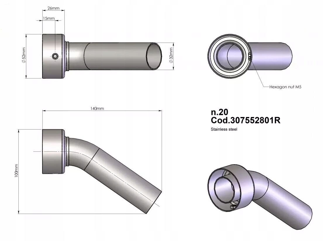 Db Killer LeoVince 20 307552801R Kawasaki ER-6F 650 2006-2016