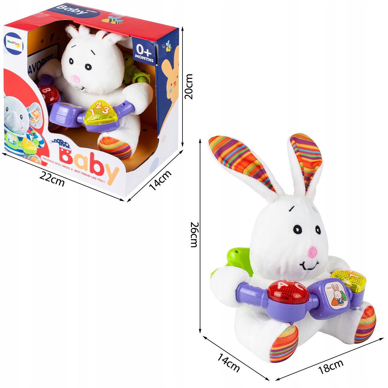 KRÓLIK PLUSZOWY KRÓLICZEK INTERAKTYWNY MÓWI ŚPIEWA PLUSZAK ŚWIECI ŚWIATŁA Rodzaj pluszaki interaktywne