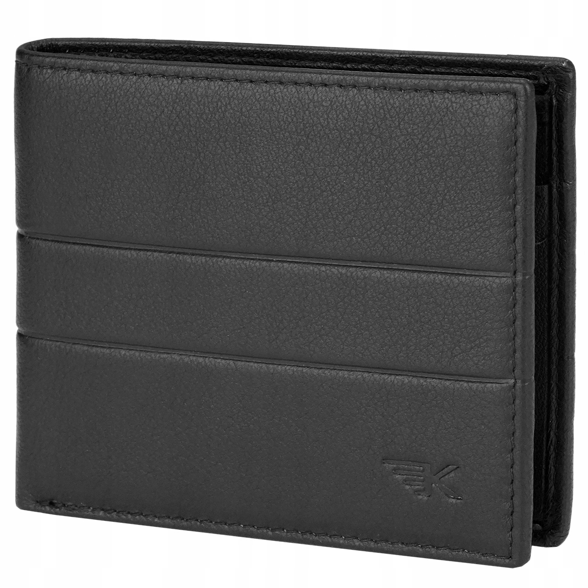 Kochmanski mały portfel męski slim skórzany czarny Rfid poziomy na karty