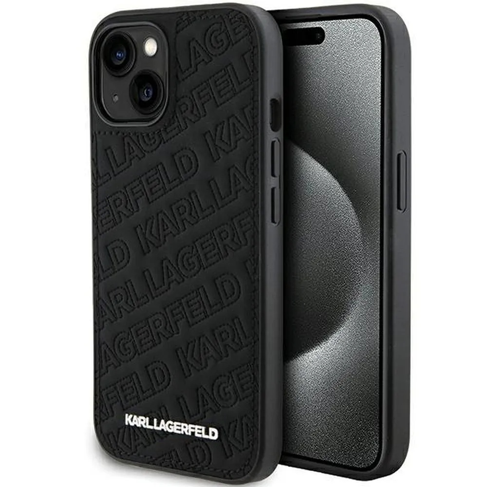 Karl Lagerfeld pouzdro pro Iphone 15 KLHCP15SPQKPMK (Quilted Pattern) černé