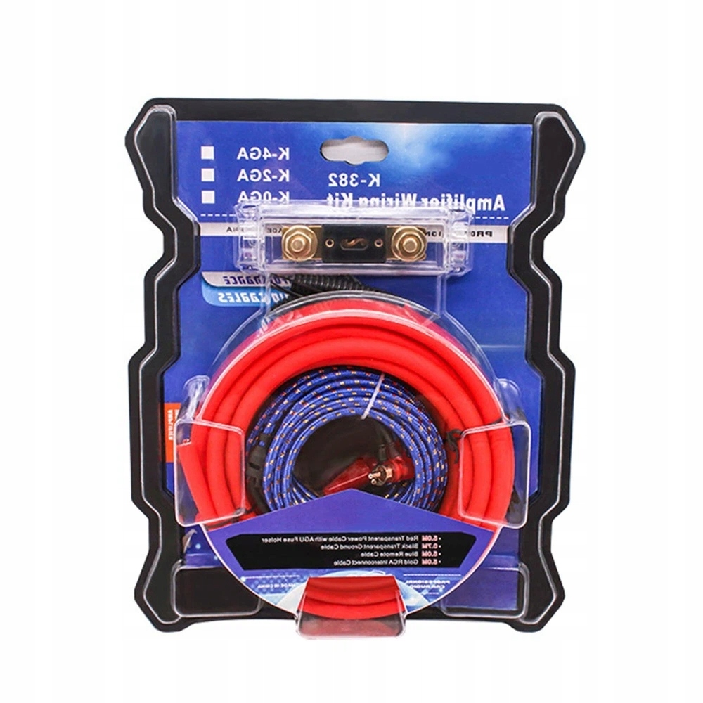 ZESTAW INSTALACYJNY AUDIO DO SUBWOOFERA KABLE WZMACNIACZ SAMOCHOD 2000W