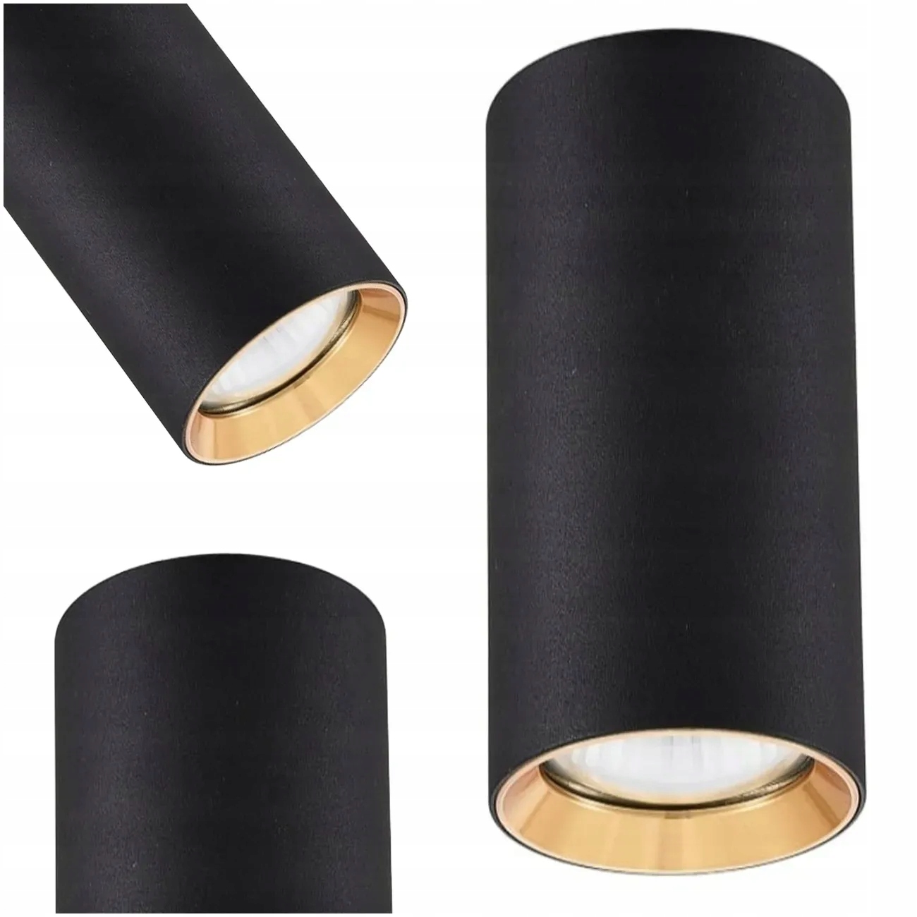 Nástěnná Tuba Manacor 17 CM Černo Zlatá 1XGU10 Moderní Design, Pevná