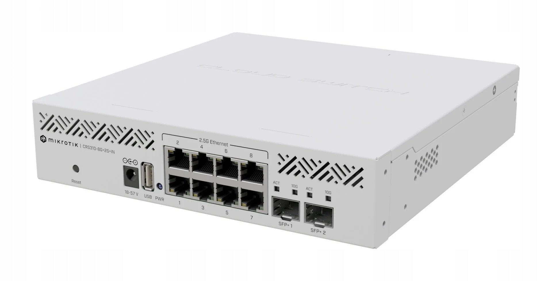 MikroTik Cloud Router Switch CRS310-8G+2S+IN, 800 MHz CPU, 256 MB RAM