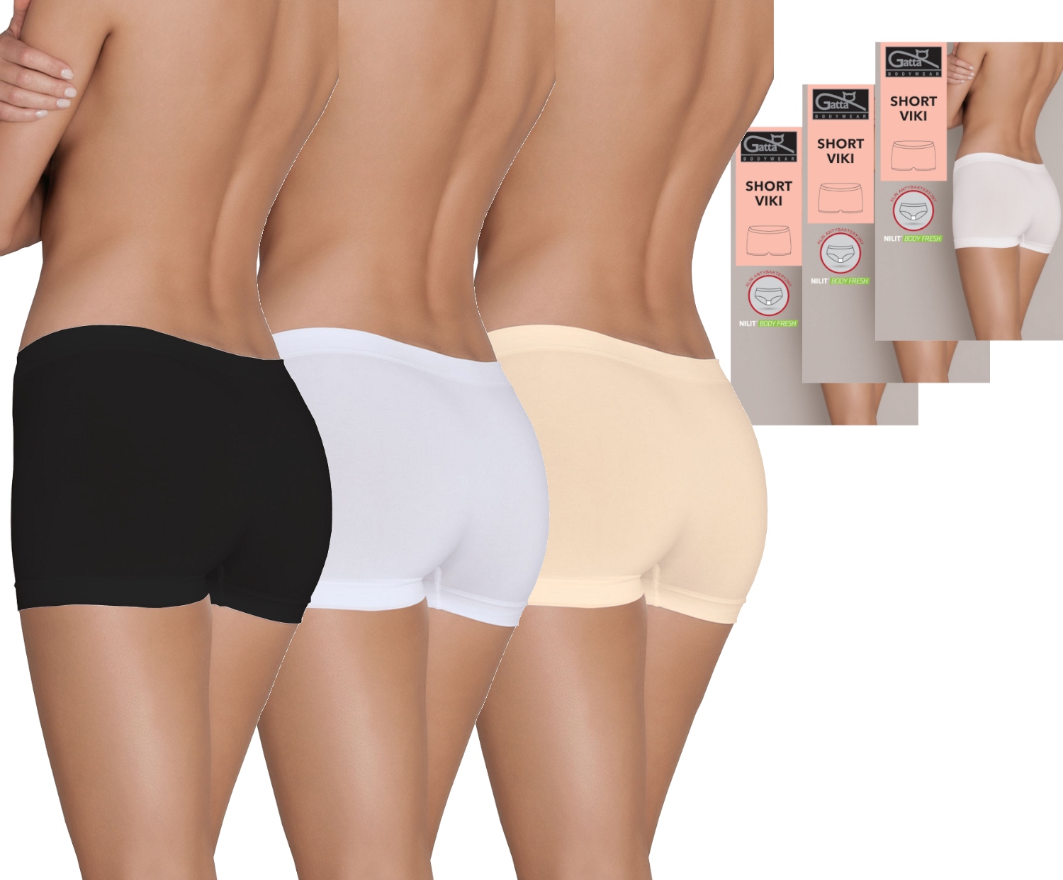 

Bokserki damskie Szorty Viki Gatta | 3PAK | S