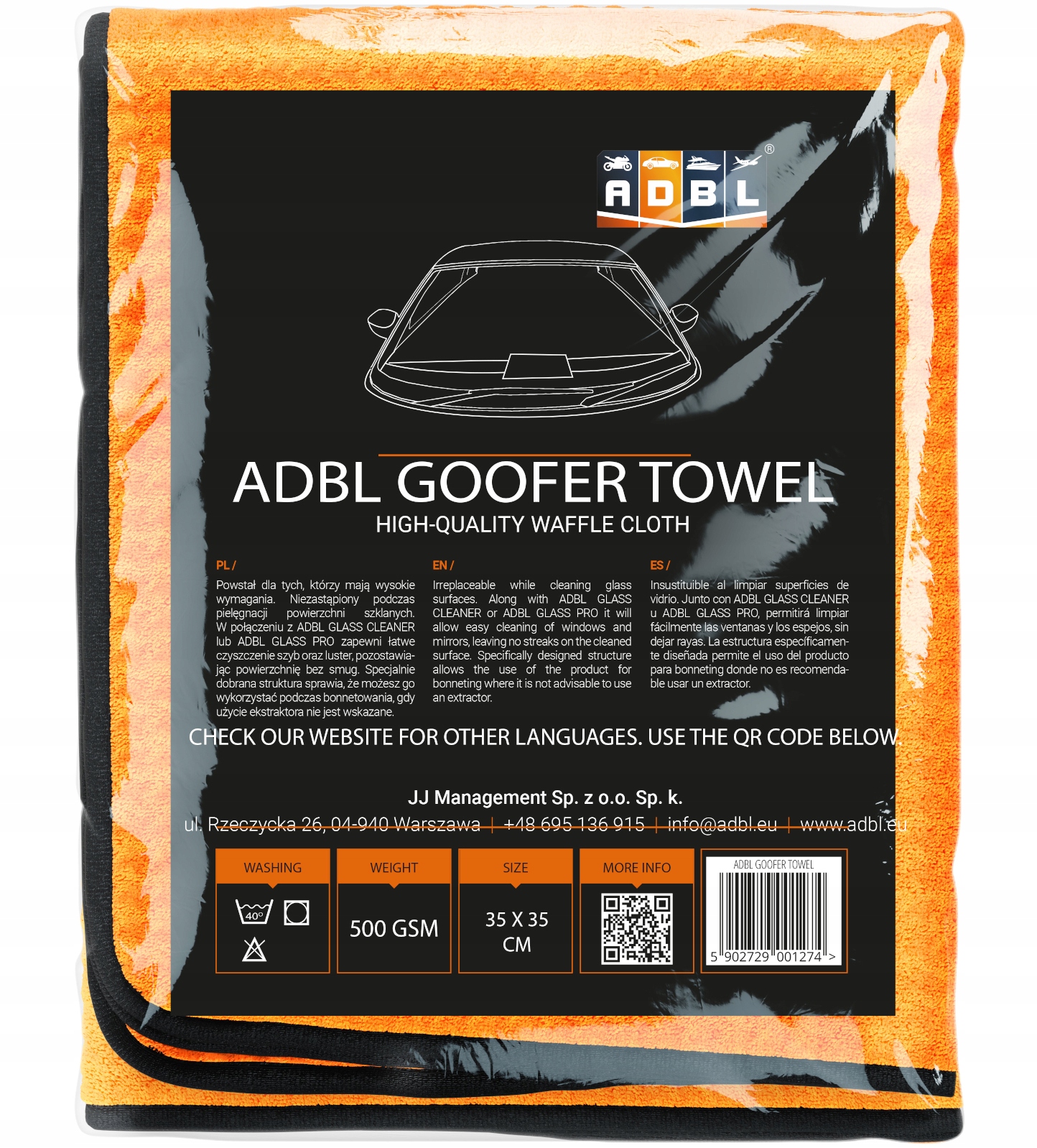

Adbl Goofer Towel Ręcznik Waflowy Do Szyb 35x35 cm