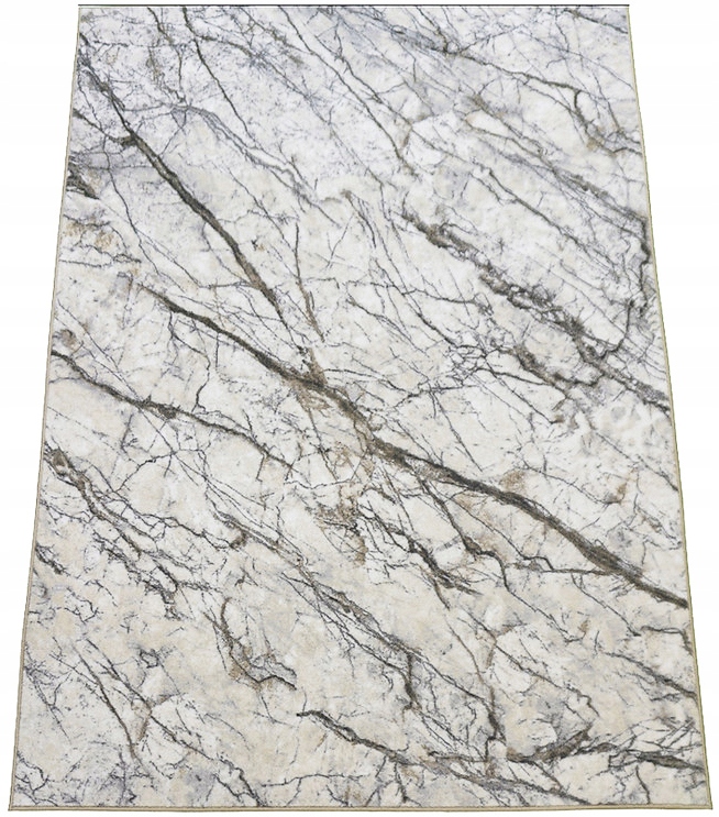 Koberec 120x170 Krémový Mramor Plyšový Měkký Moderní Do Obývacího Pokoje Ložnice