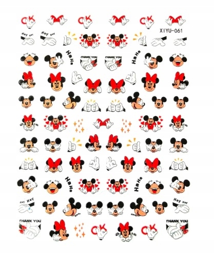 NAKLEJKI NA PAZNOKCIE SAMOPRZYLEPNE 3D POSTACIE Z KRESKÓWEK