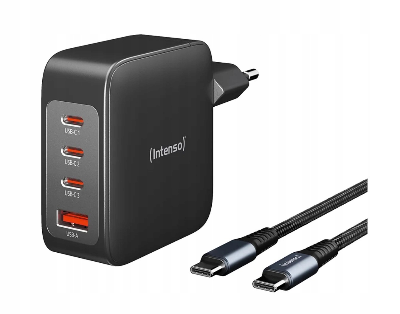 Intenso Ładowarka GaN W140A3C z Kablem USB-C C520C 140W