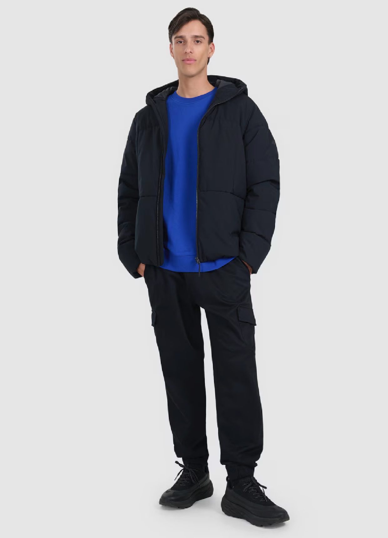 4F Pánská Péřová Bunda M0710 Hluboká Černá 3XL