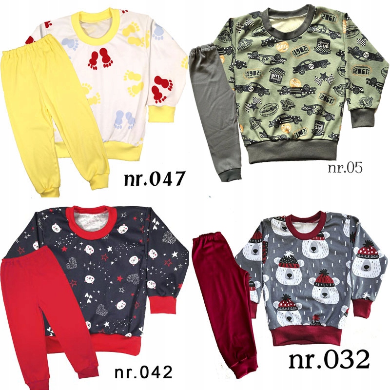 Piżamki Długi Rękaw 100% bawełna POLSKIE + wzory świąteczne 80 cm Marka Agmax