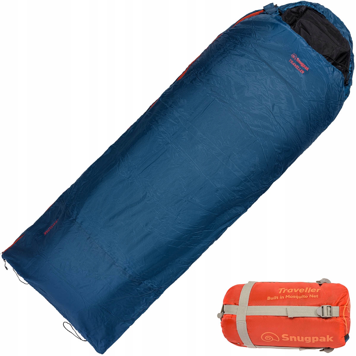 Snugpak Turistický spací pytel Podzimní Mumie Traveller Rz s moskytiérou modrý