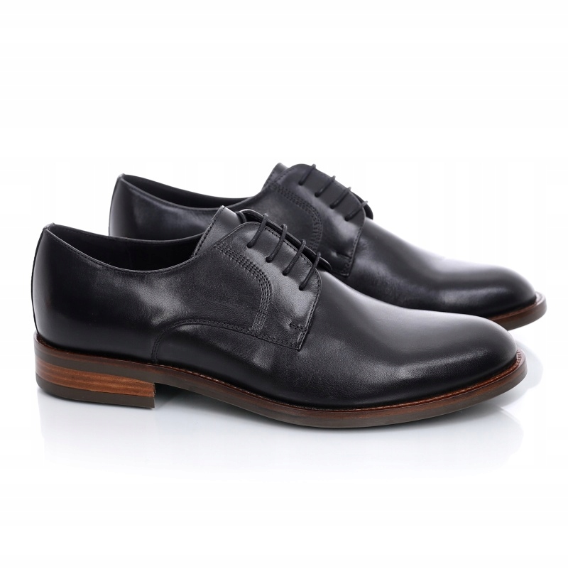 Pánské kožené polobotky elegantní Trio 3750-01-A-03-0 černé Kůže VEL.43