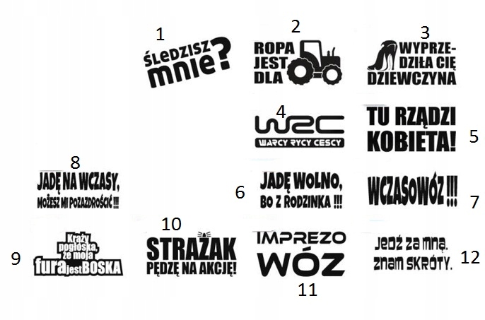 

Śmieszne Naklejki Na Auto Samochód Naklejka 14 cm