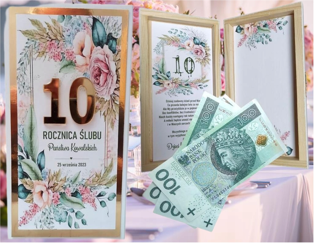 Prezent ROCZNICA ŚLUBU pudełeczko z dedykacją. Płeć uniseks