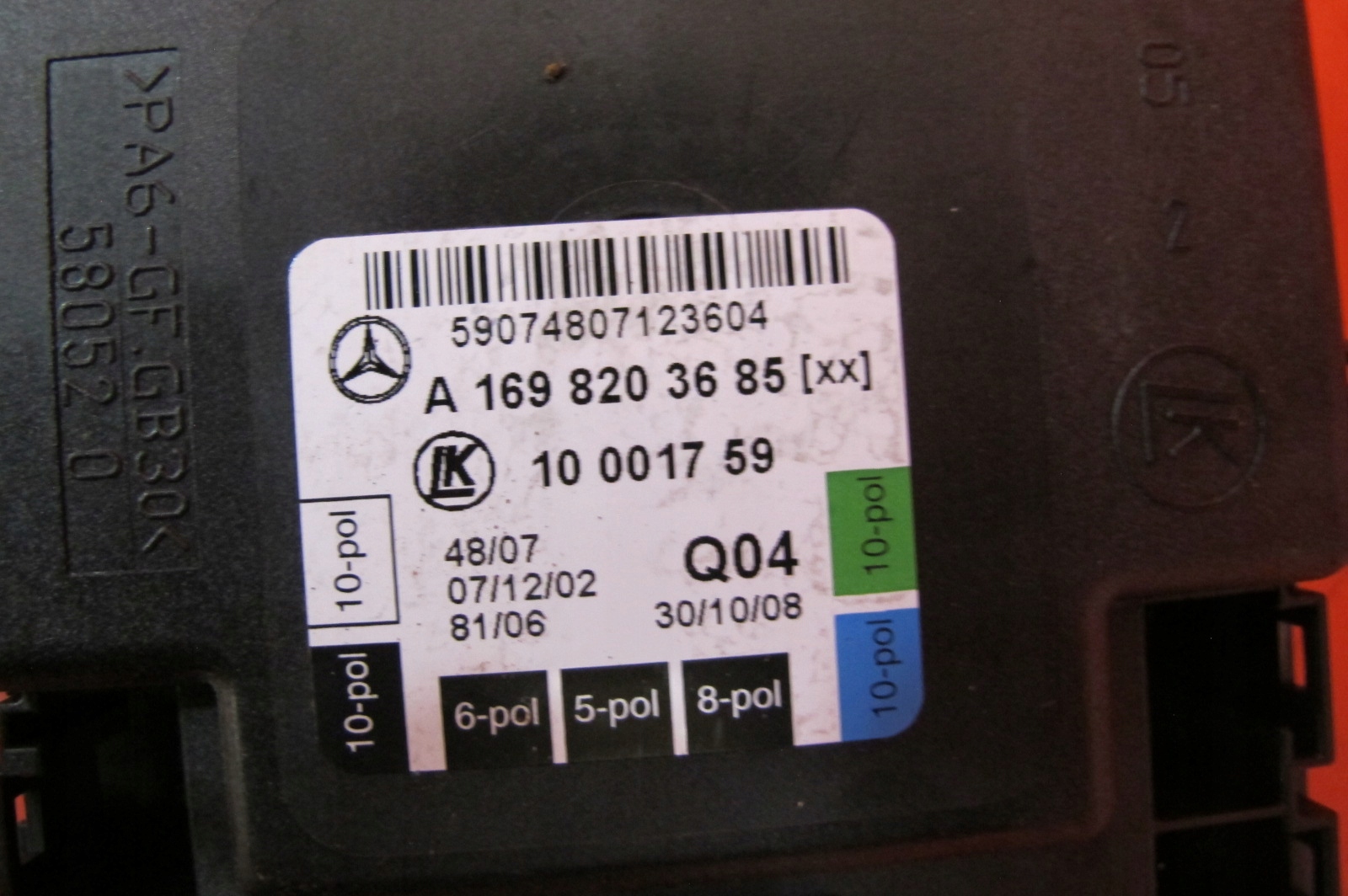 MERCEDES W245 B-KLASA W169 module control unit door right front A1698203685