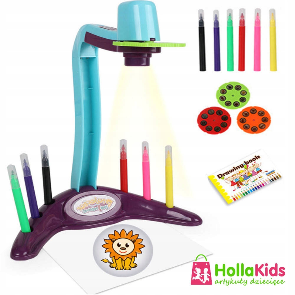 Projektor do NAUKI rysowania Rzutnik 24 slajdy Flamastry Marka inna