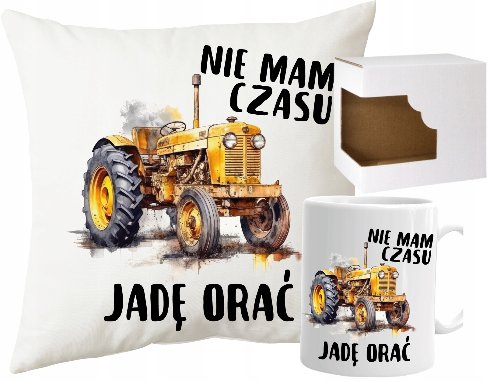 Kubek Poduszka zestaw na urodziny dla Rolnika Ciągnik Traktor jadę orać