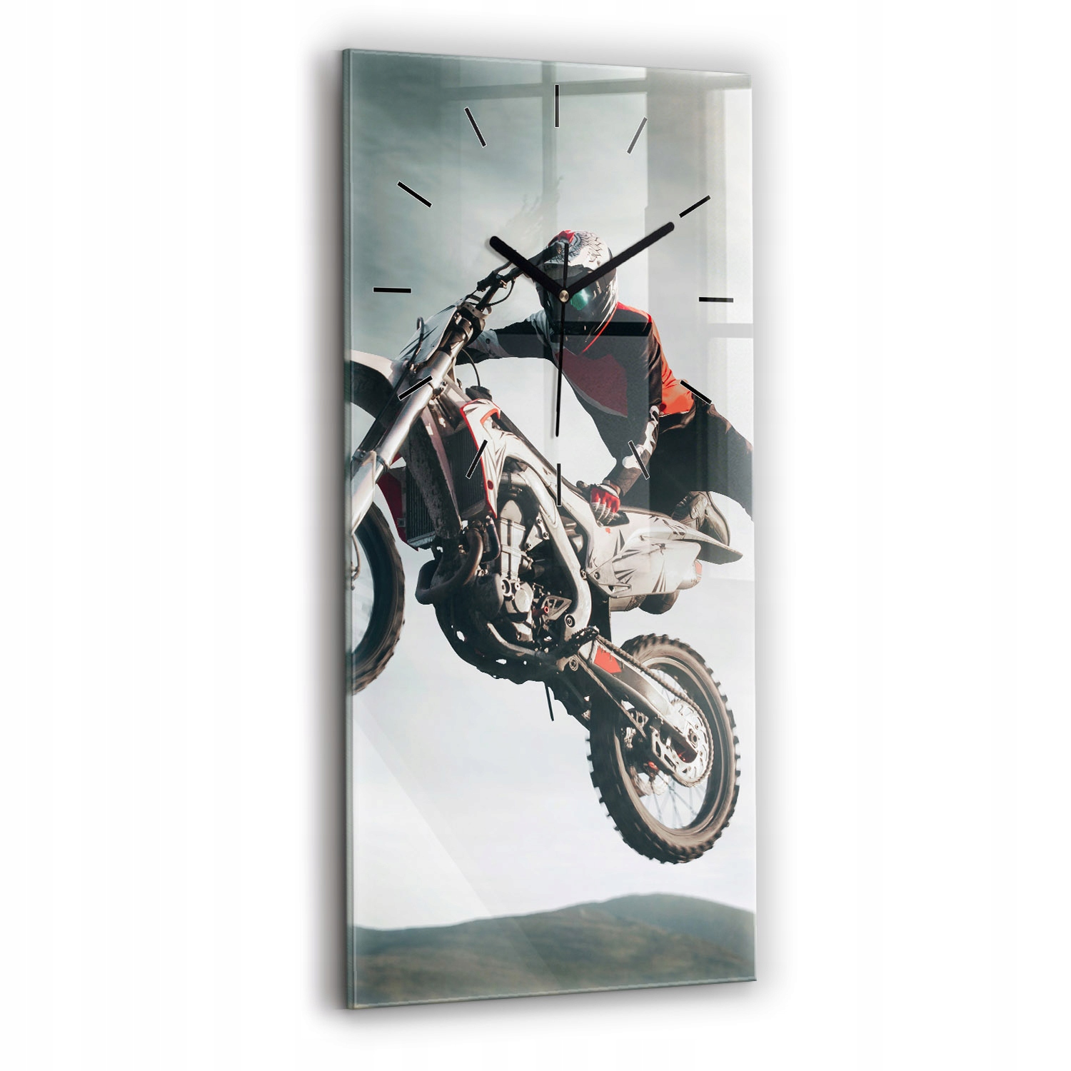 Velký tvrzený skleněný dekorativní hodinový stroj klasického motoristického stylu Adrenalin