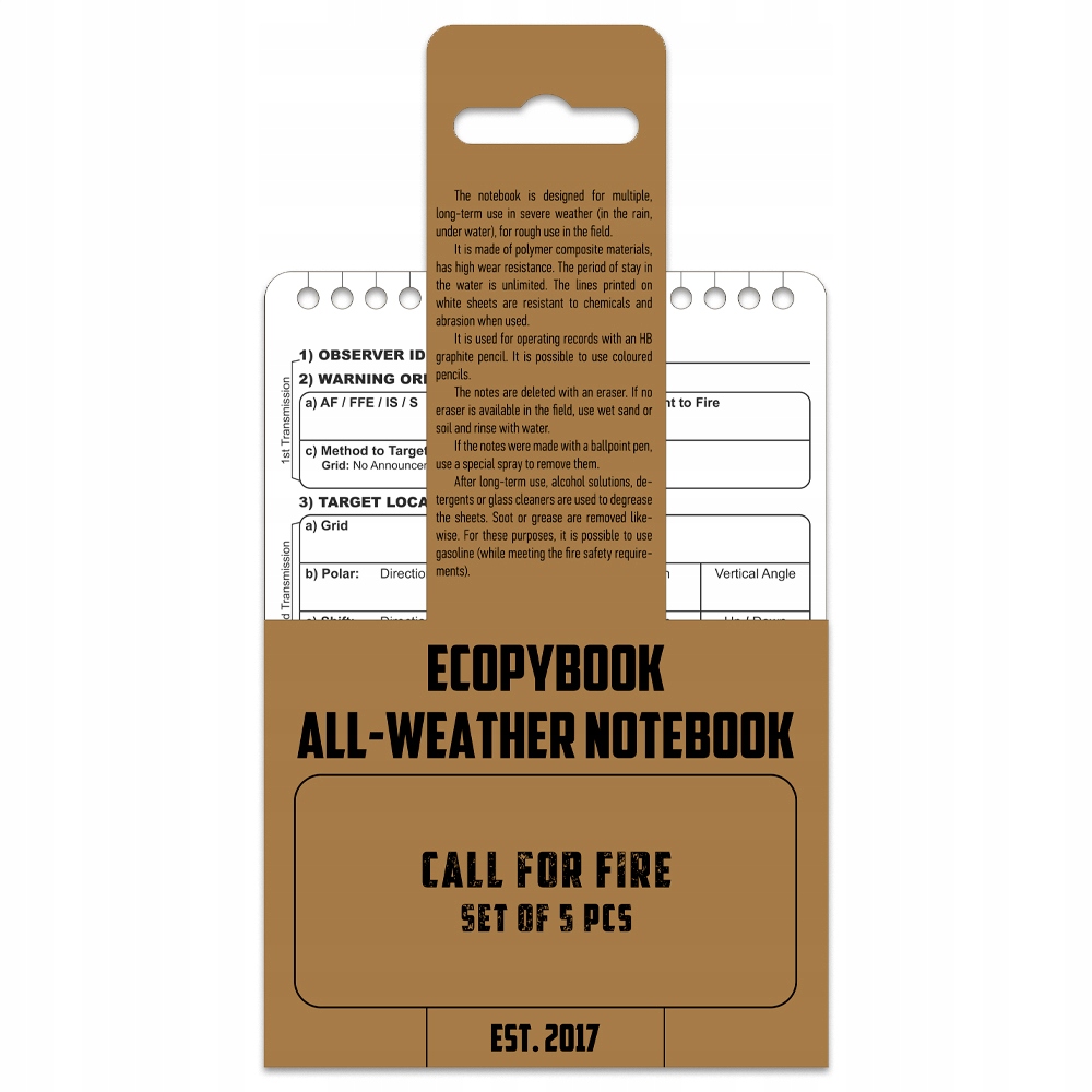 Ecopybook Karty Call For Fire Support (5 Szt) M-tac
