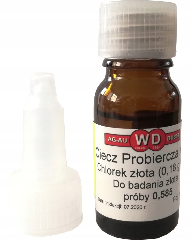 

Chlorek Złota 0,18g Au Ciecz Probiercza 10ml