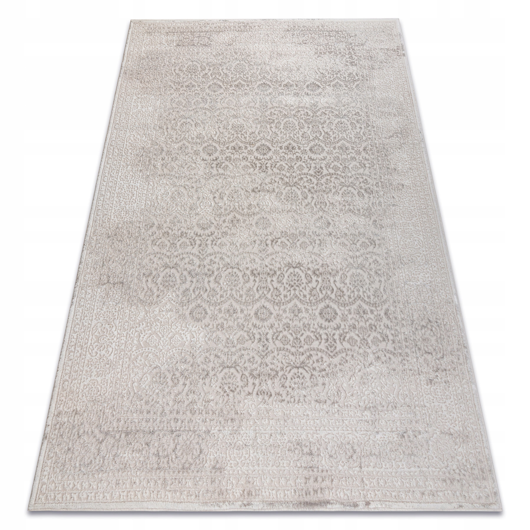 Dywan Do Salonu Sypialni krem Ramka strukturalny Nowoczesny 240x330 cm
