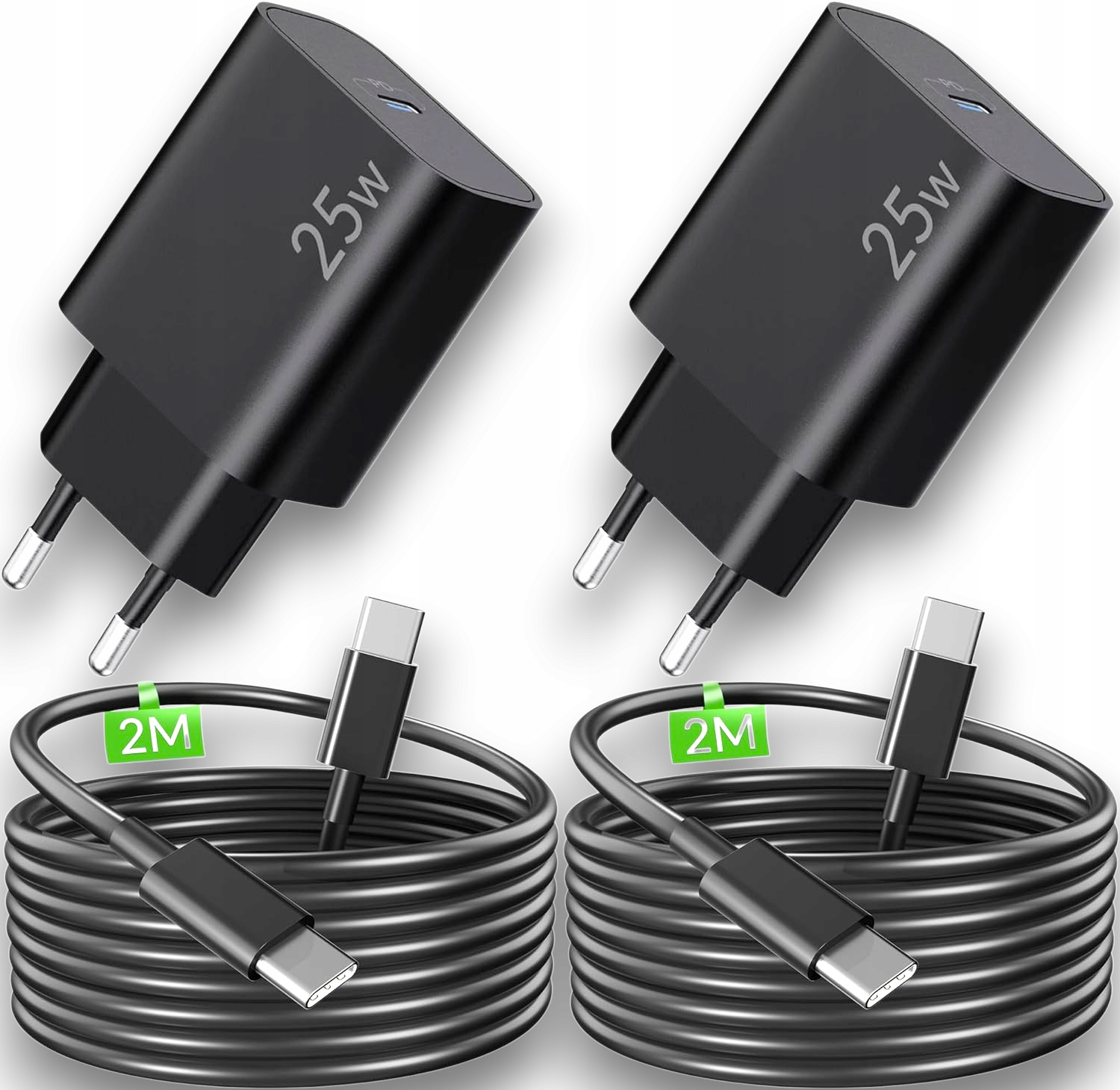 Ładowarka Usb Typ C x2 25 W Do Samsung Galaxy Ultra Type Kabel 2 sztuki