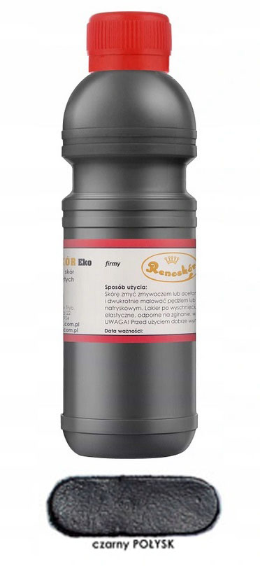 RENOSKÓR FARBA LAKIER DO SKÓRY CZARNY POŁYSK 200ML