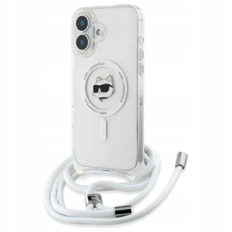 Karl Lagerfeld IML Choupette Head & Cord MagSafe – Pouzdro pro iPhone 16 (průhledné)