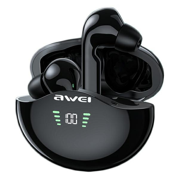 Awei Bluetooth 5.1 sluchátka T12P Tws dokovací stanice černá/černá