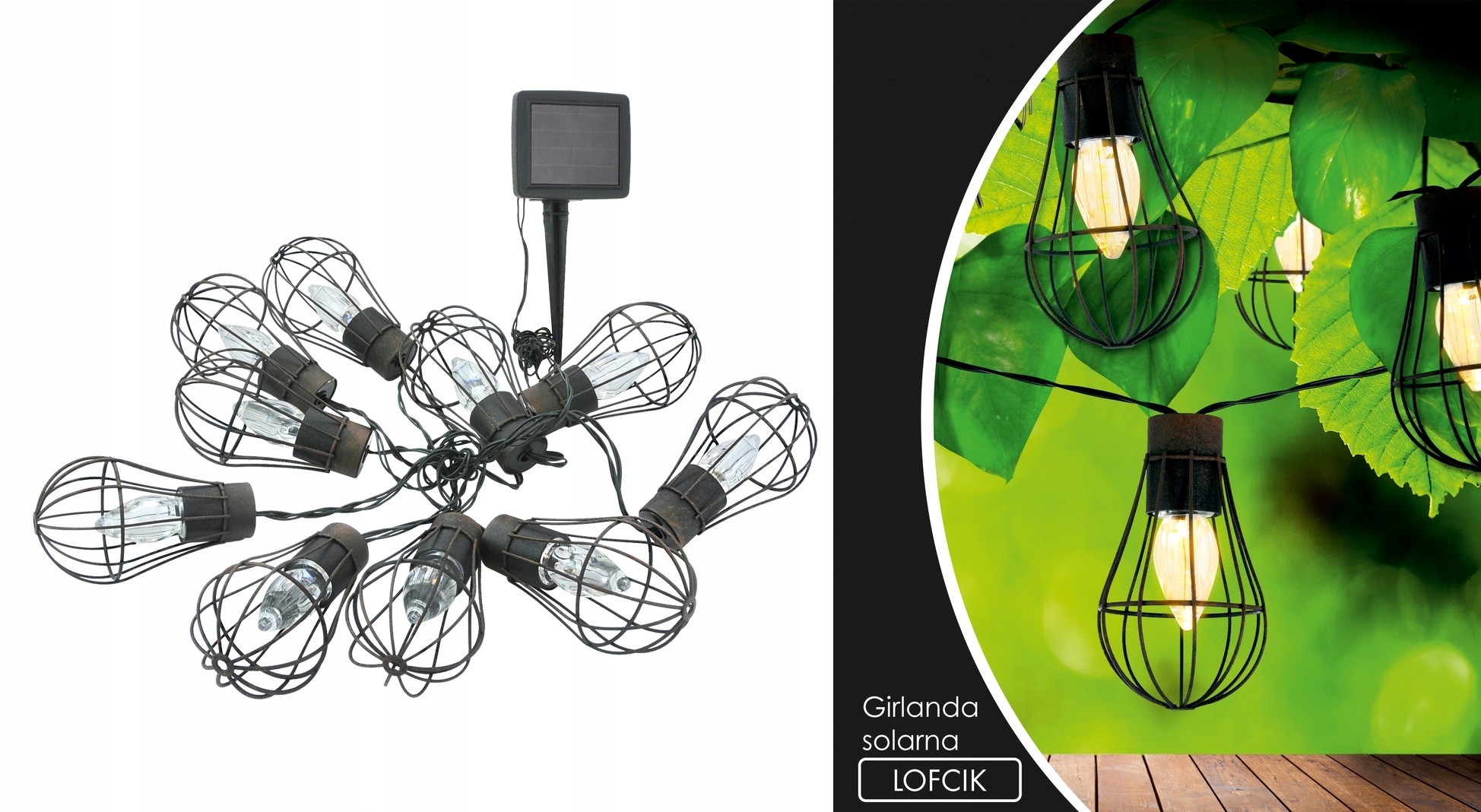 

Lampki Solarne Ogrodowe Girlanda Led Loft 10 3,8 M