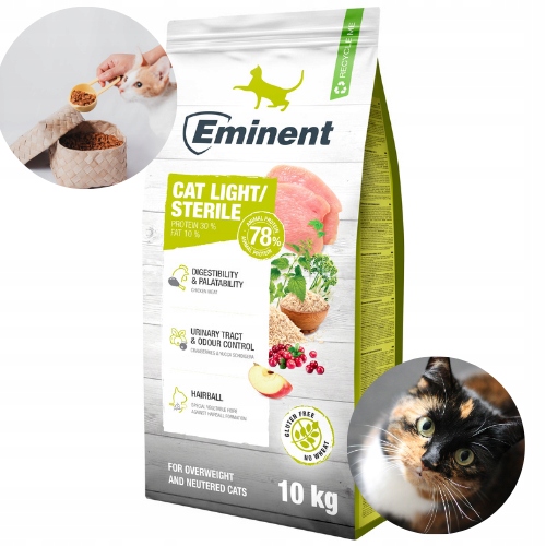 Levně Eminent Cat Light 30% bílkovin 10% tuku krmivo vylepšená receptura 10 kg