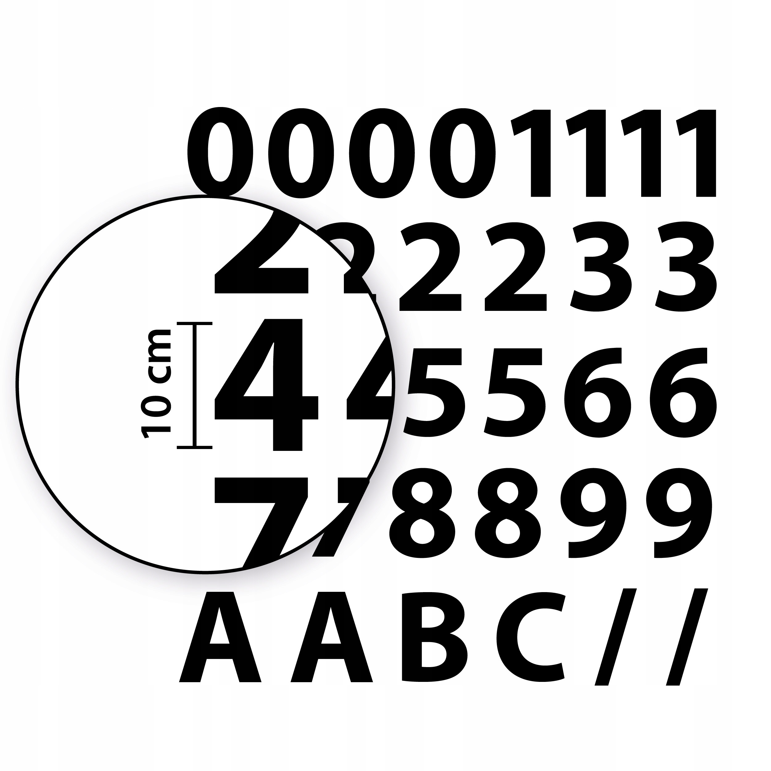Cyfry Samoprzylepne zestaw naklejek 10cm czarne Materiał naklejka