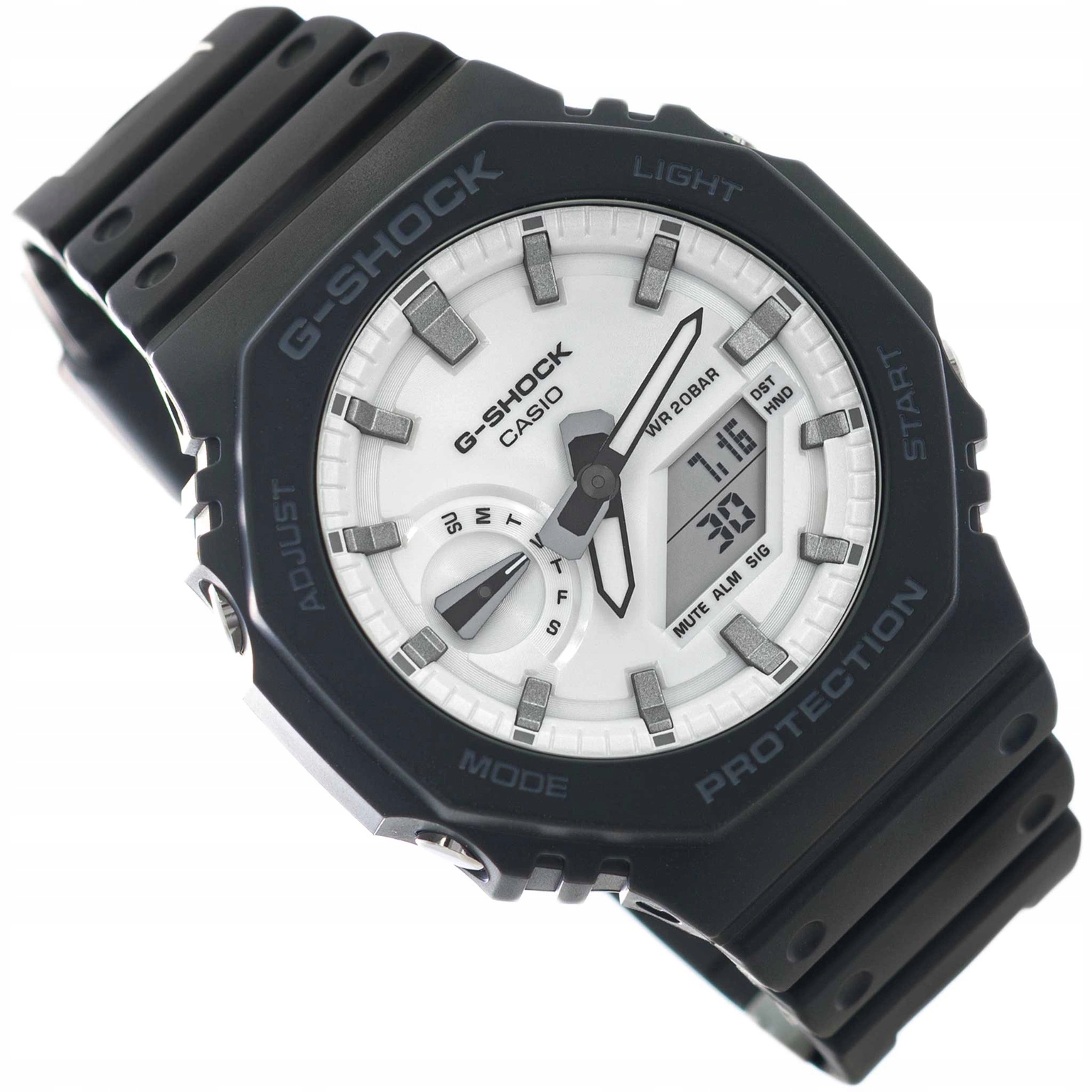 Hodinky Casio GA-2100WD-1AER G-shock Černé Na Řemínku 200M Datumovka Stopky