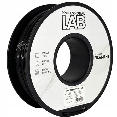 Filament PETG czarny 1,75 mm 1 kg Professional Lab