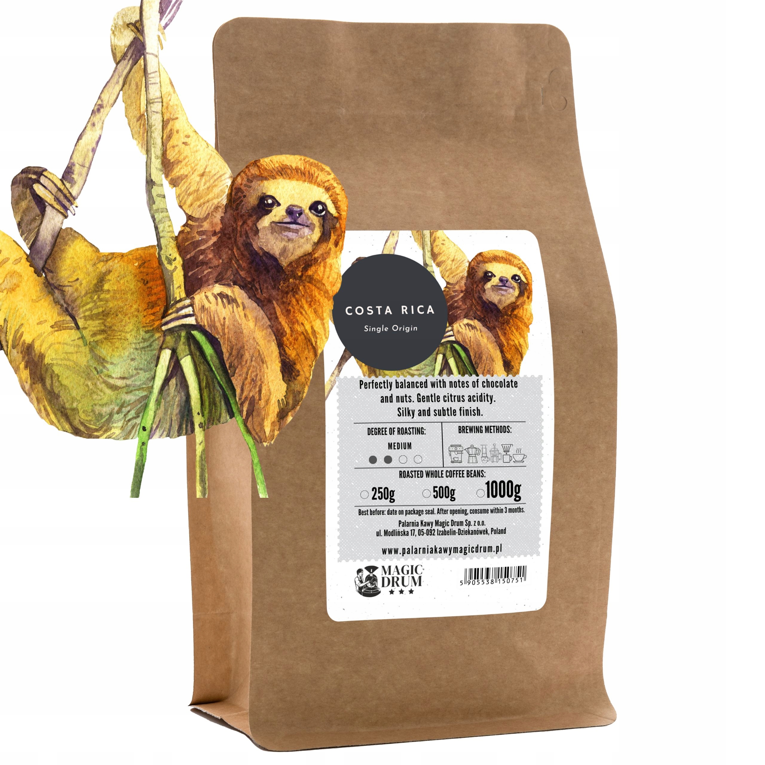 Levně Mletá káva Kostarika 1 kg čerstvě pražená arabica