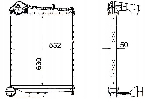 INTERCOOLER CHŁODNICA POWIETRZA DOŁADOWUJĄCEGO HEL