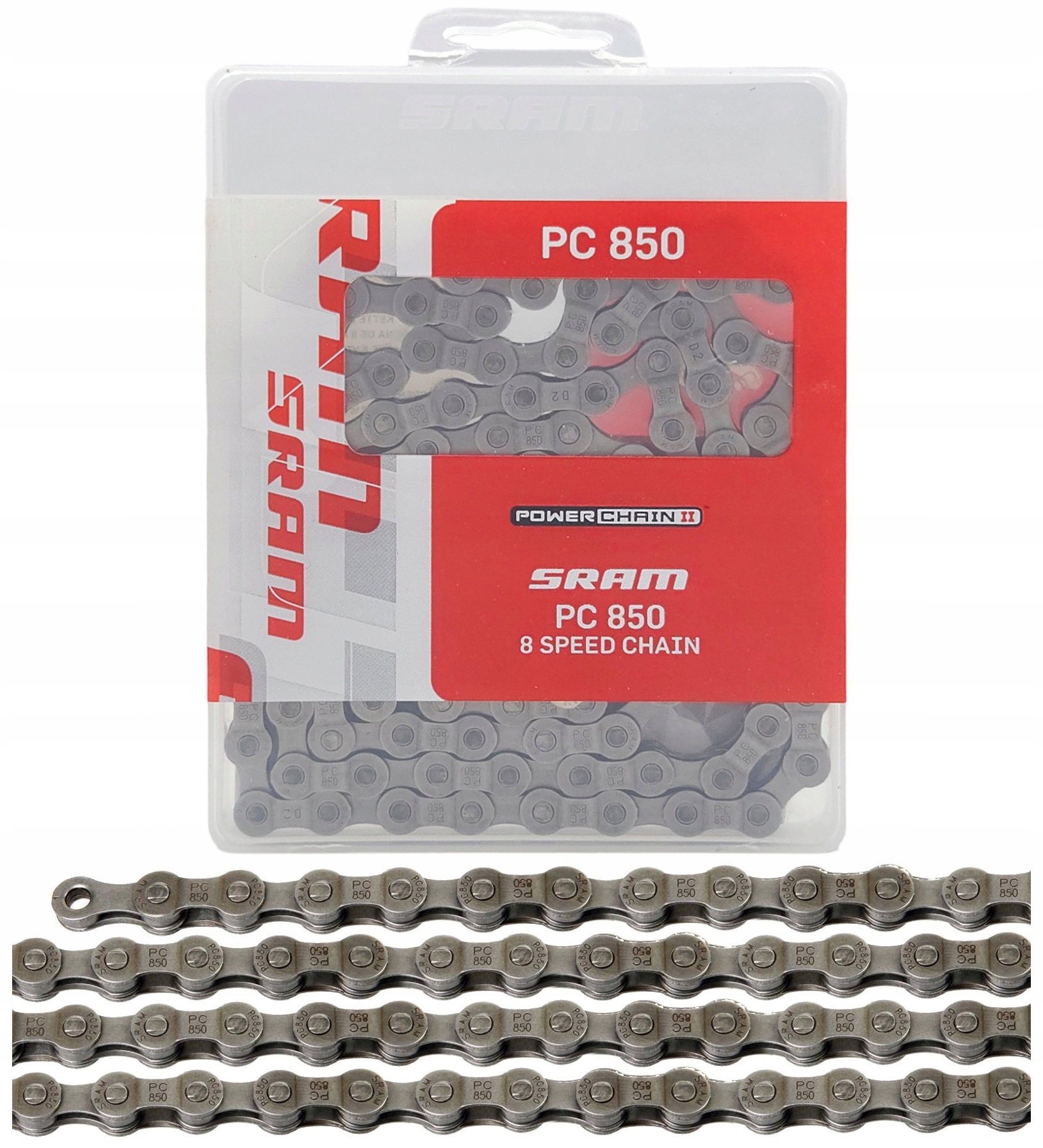 Łańcuch 8 rzędowy SRAM CN PC850 114ogniw + spinka