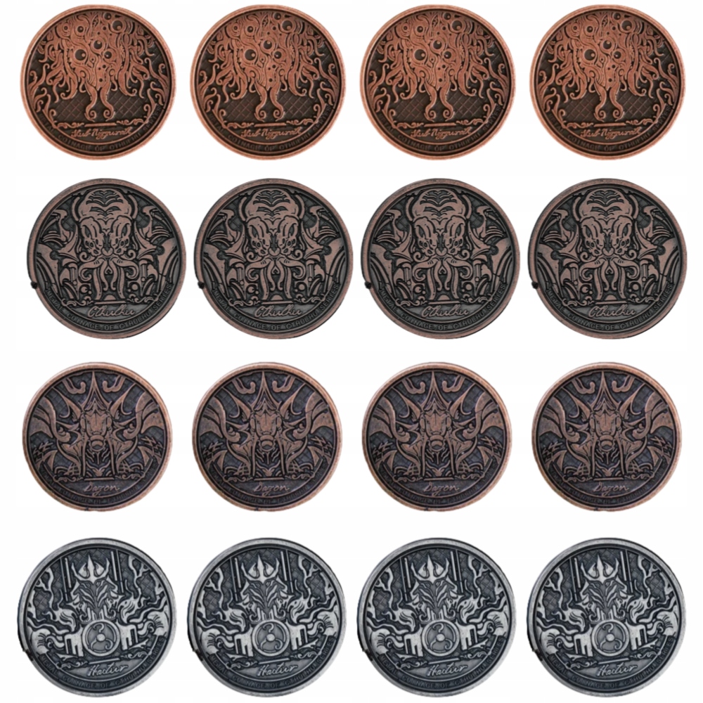 MITOLOGIA CTHULHU ZESTAW 12 METALOWYCH MONET LARP RPG