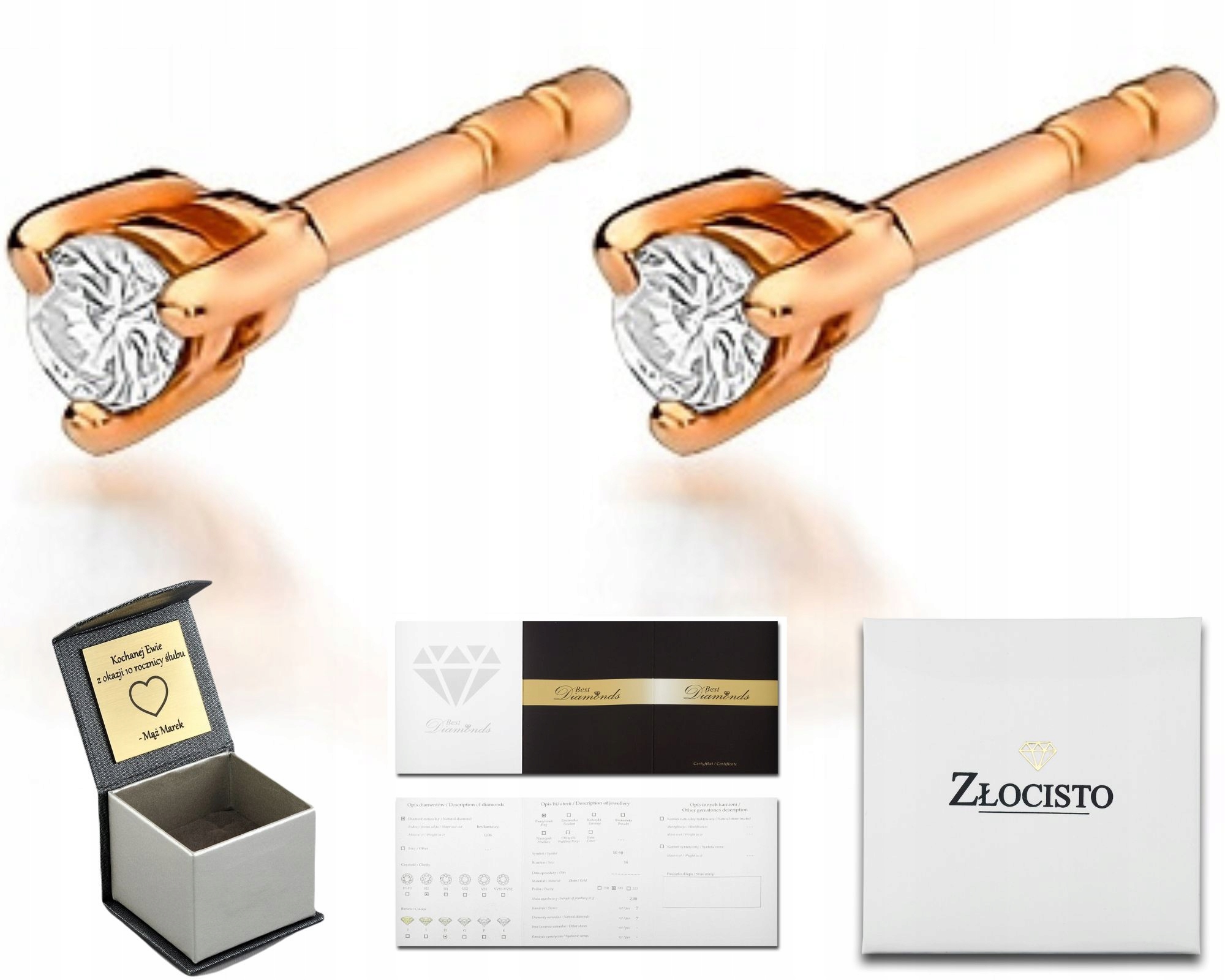 Náušnice V Růžovém Zlatě S Brilianty 585