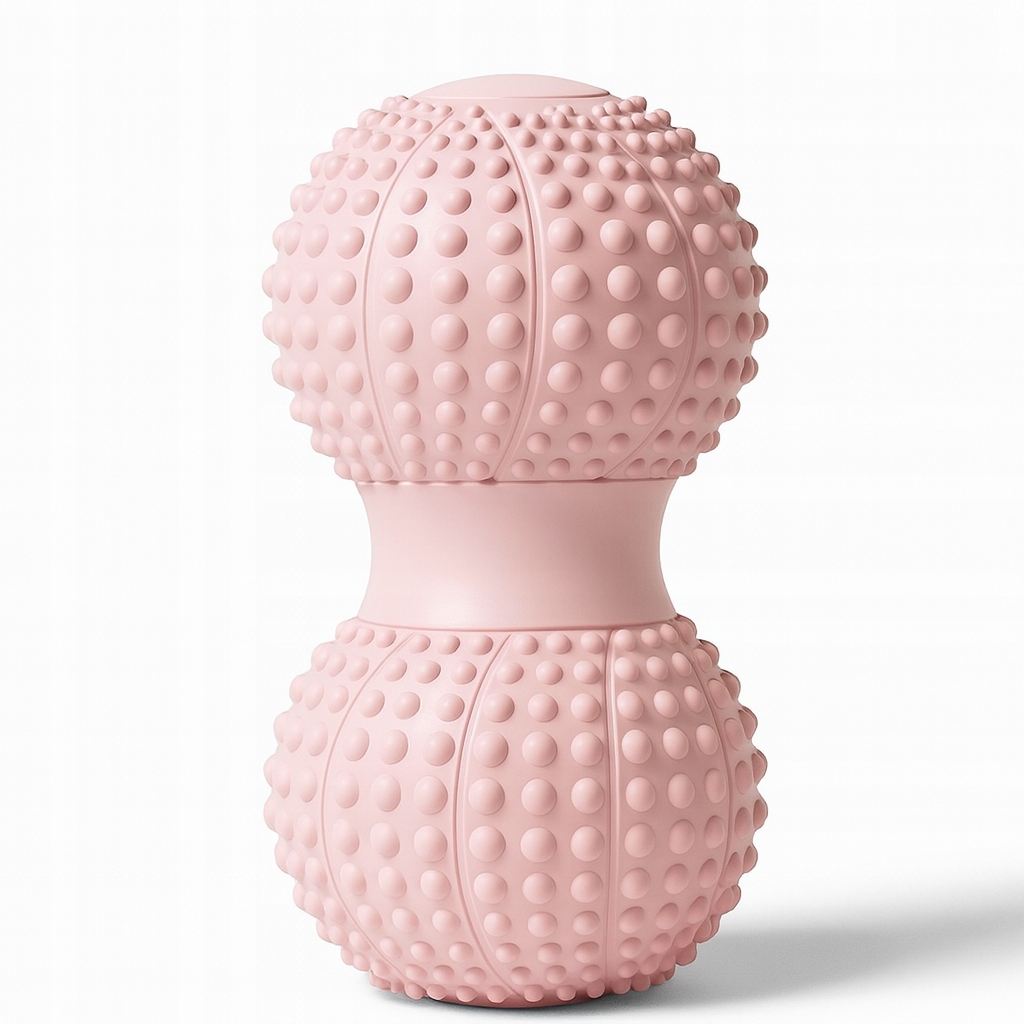 Podwójna piłka do masażu – roller 13 cm różowy duoball