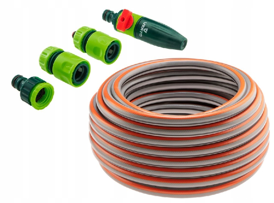 Neo Tools Set Zahradní hadice 1/2 x 30 m 4-vrstvová Spojky Zavlažovač