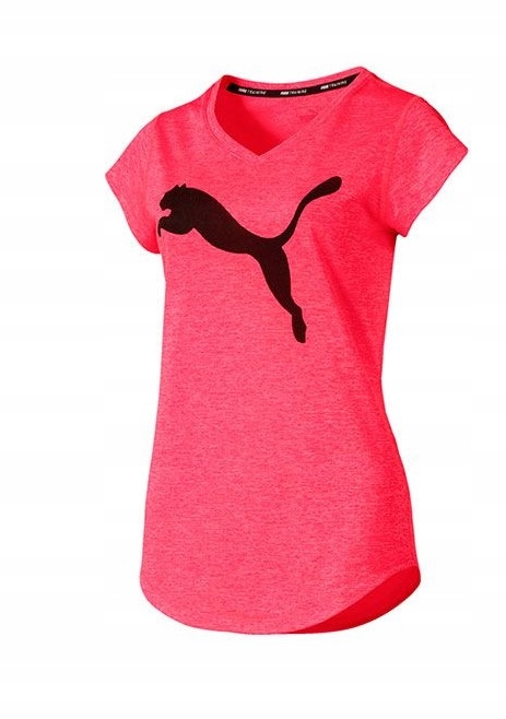Puma Heather Cat Tee XS 34 t-shirt logo Pink T140