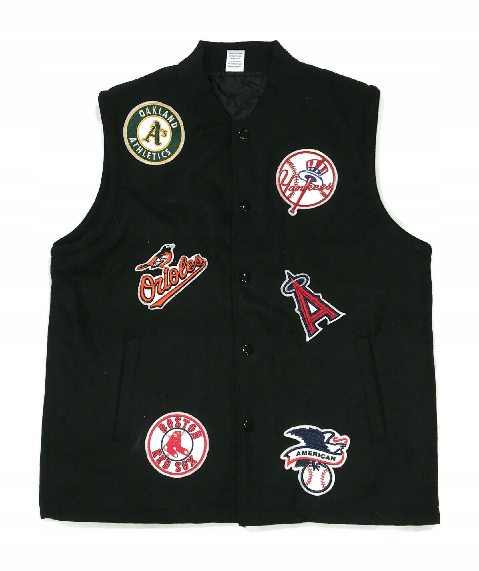 Černá baseballová mikina mikina bez rukávů Mlb Majestic L