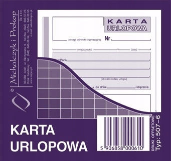 DRUK 507-6 KARTA URLOPOWA A7 MICHALCZYK