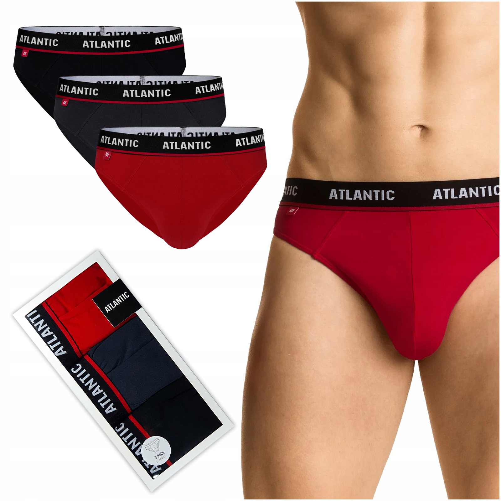 

Atlantic 3MP-123 slipy męskie sport 3-PAK XL