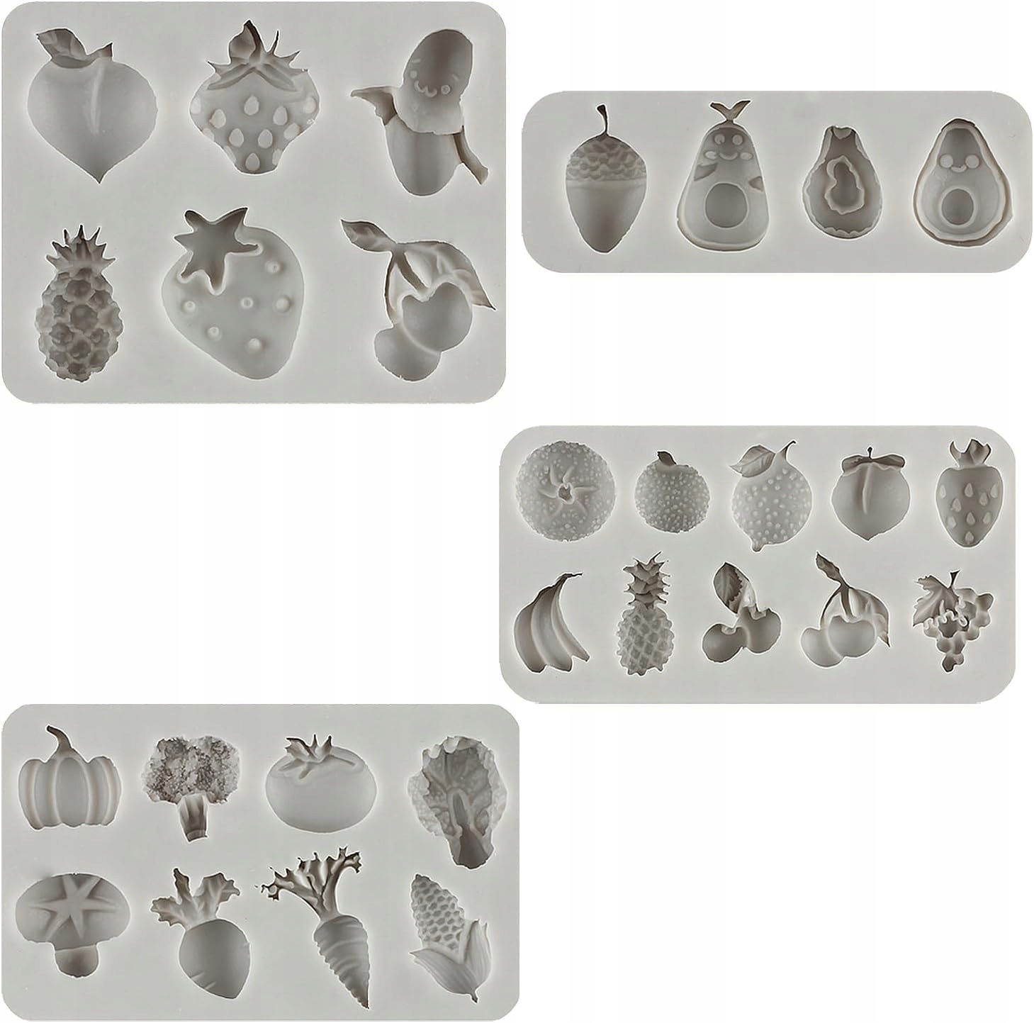 Levně Silikonové formy Ovoce Zelenina Farma 4 Ks